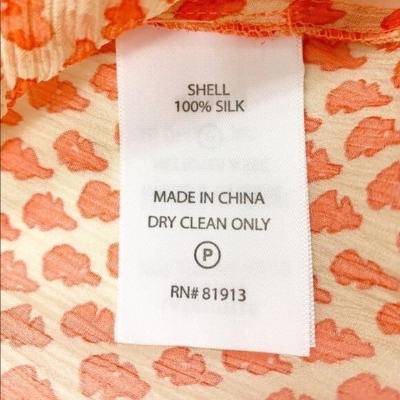 Plenty by Tracy Reese 100% Silk Sheer Top 3/4 Sleeve Size Small Oversized Fit - Picture 11 of 12